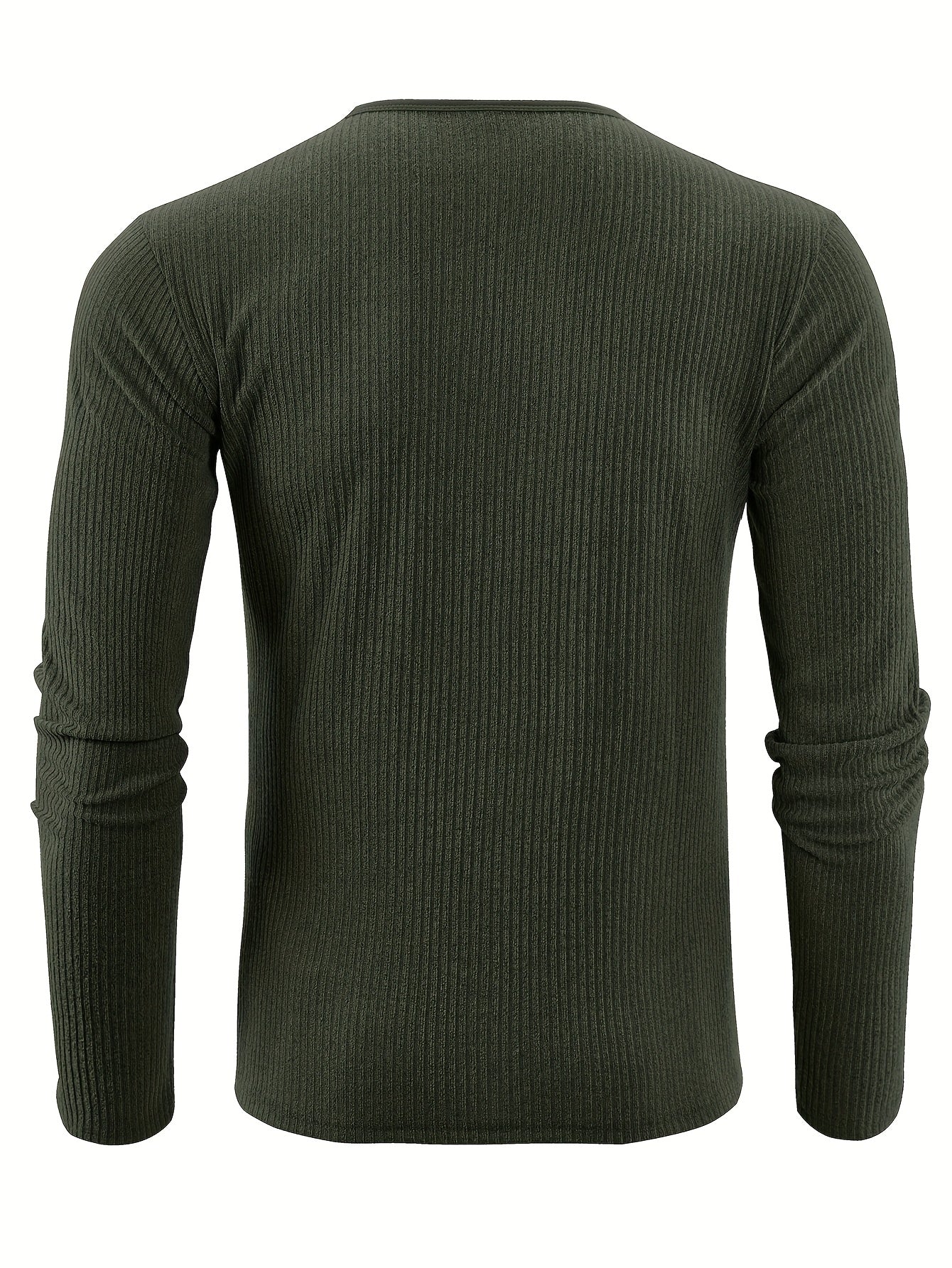 Men'S Solid Color Vertical Striped Stylish Henley Shirt with Four Buttons, Breathable, Comfortable, And Versatile