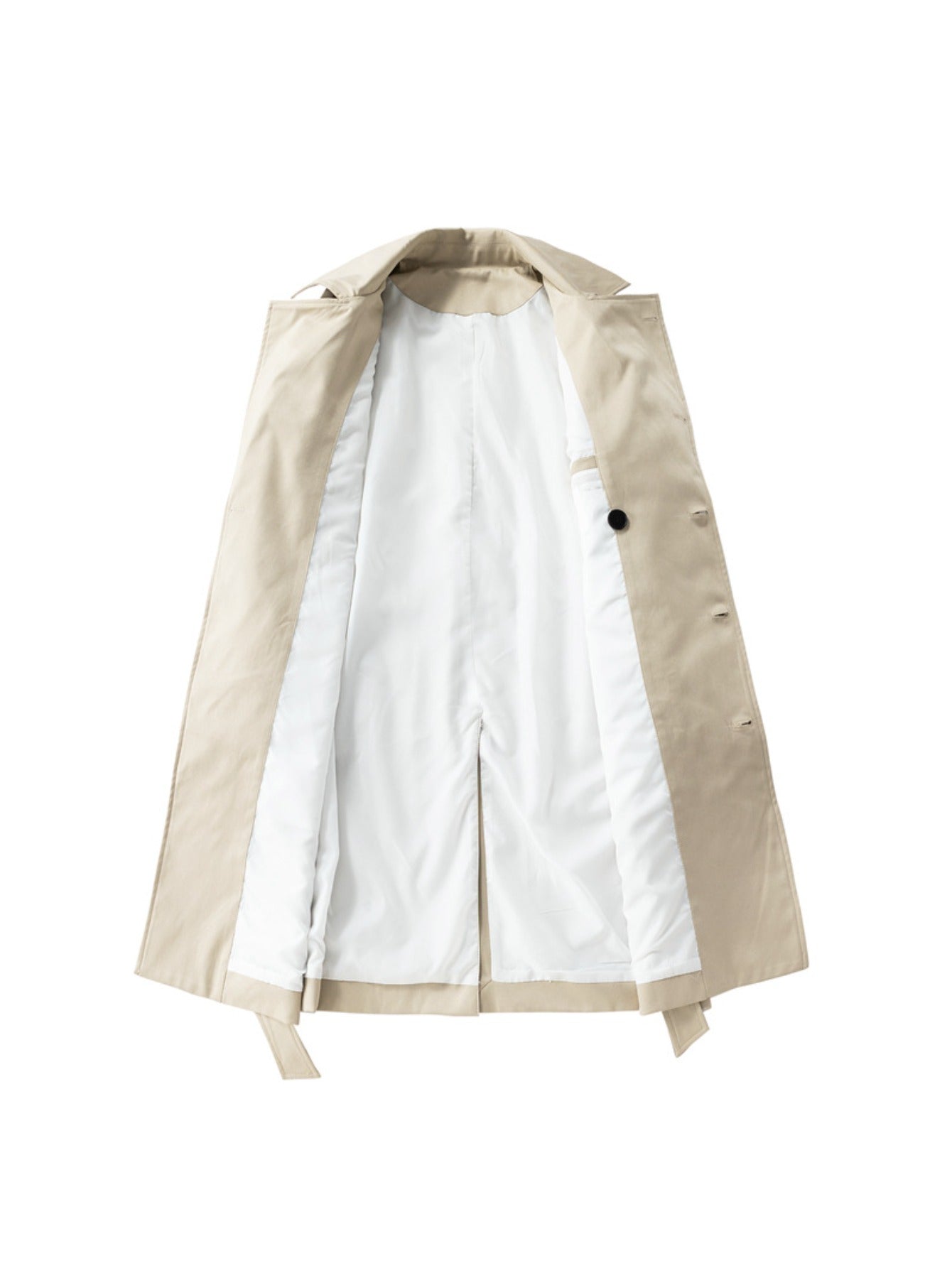 Men'S Korean Style Mid-Length Windbreaker Jacket - High Neck Full-Zip Coat with Full-Zip Front Closure, Loose Fit All-Season Outerwear, Casual to Formal Coat for Men, Korean Fashion Outerwear for Autumn Winter