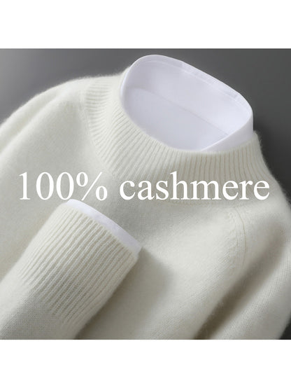100% Pure Men'S Thickened Turtleneck Sweater with Raglan Sleeves, Loose Fit, Suitable for Business Casual, Solid Color Knitted Base Layer Top.