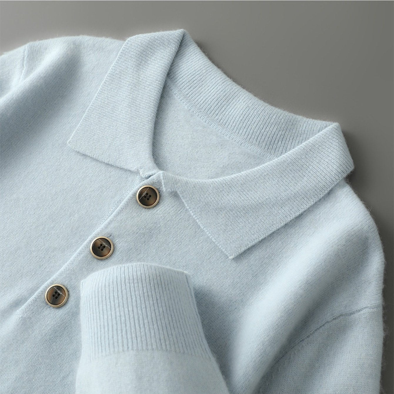 Mens 100% Polo Knit Shirt | Button Collar, Relaxed Fit, Business Casual, Premium Soft Thermal Comfort