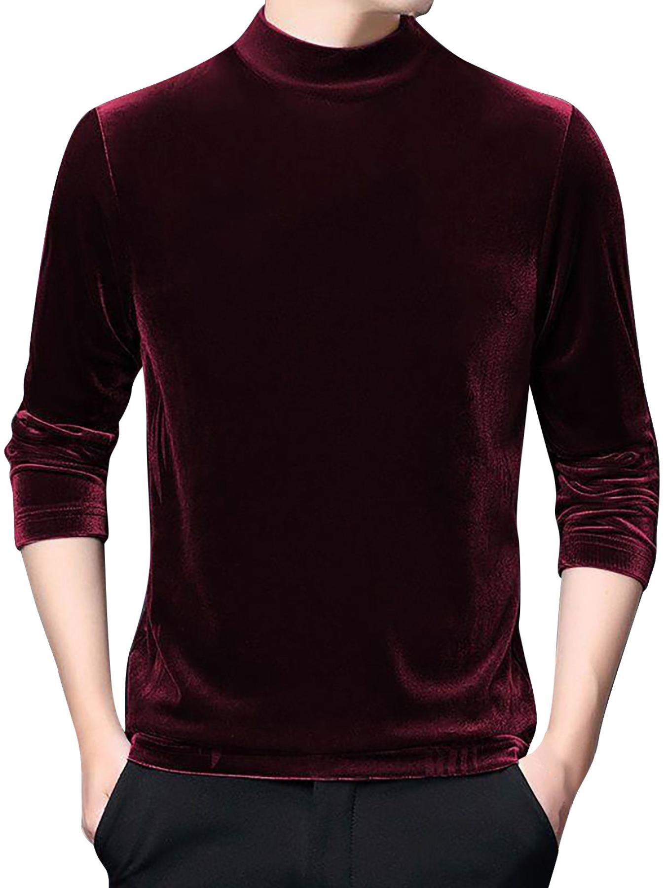 Men'S High Neck Long Sleeved T Shirt And Style Casual And Versatile Base Layer Top, Plus Size