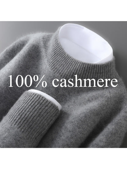 100% Pure Men'S Thickened Turtleneck Sweater with Raglan Sleeves, Loose Fit, Suitable for Business Casual, Solid Color Knitted Base Layer Top.
