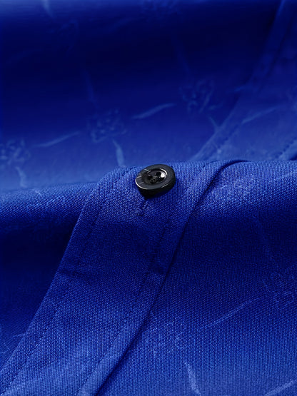 Long Sleeve Solid Color Business Formal Dress Shirt, Long Sleeve Men's Shirt, Royal  Dress Shirt, Luxury Men's Shirt