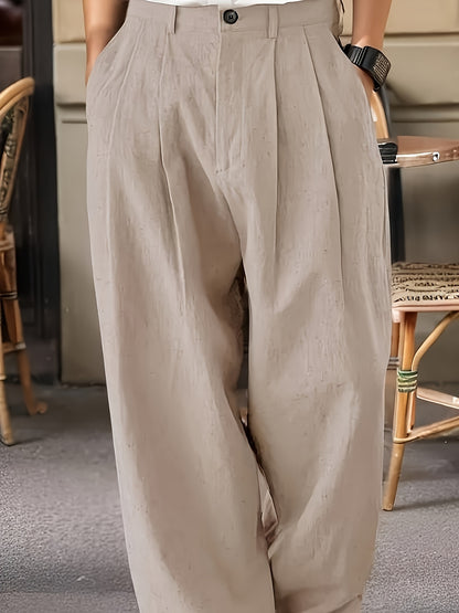 Men's Loose Straight-Leg Wide Leg Casual Lazy Dress Pants