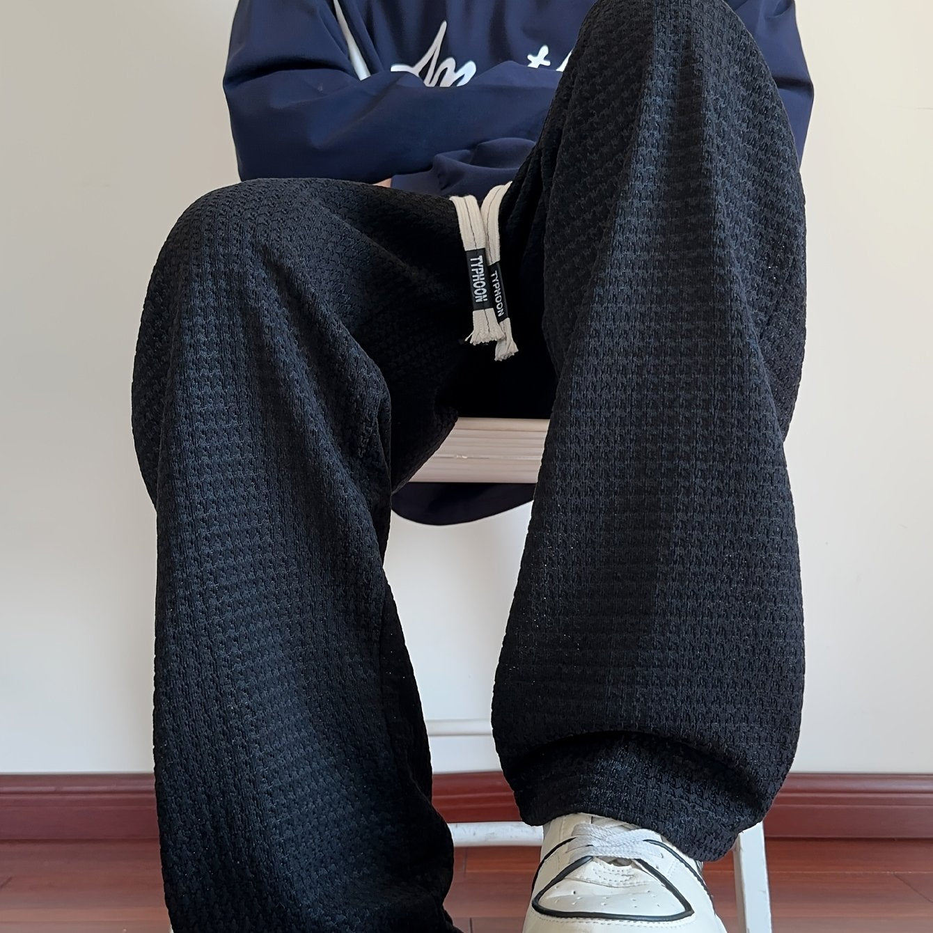 Men's Fashion Casual Sports Pants, Elastic Drawstring Waistband, Textured Fabric, Suitable for Daily Leisure Wear