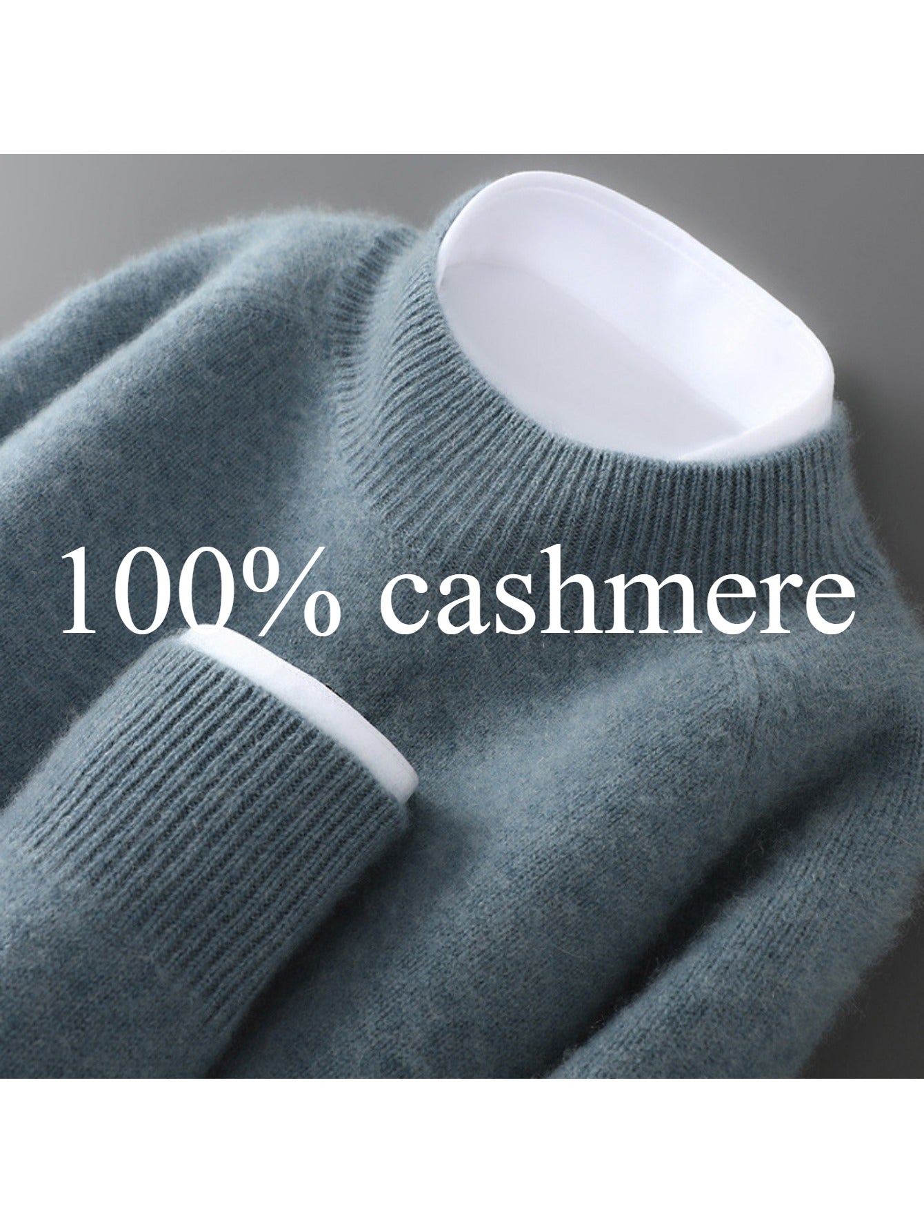 100% Pure Men'S Thickened Turtleneck Sweater with Raglan Sleeves, Loose Fit, Suitable for Business Casual, Solid Color Knitted Base Layer Top.