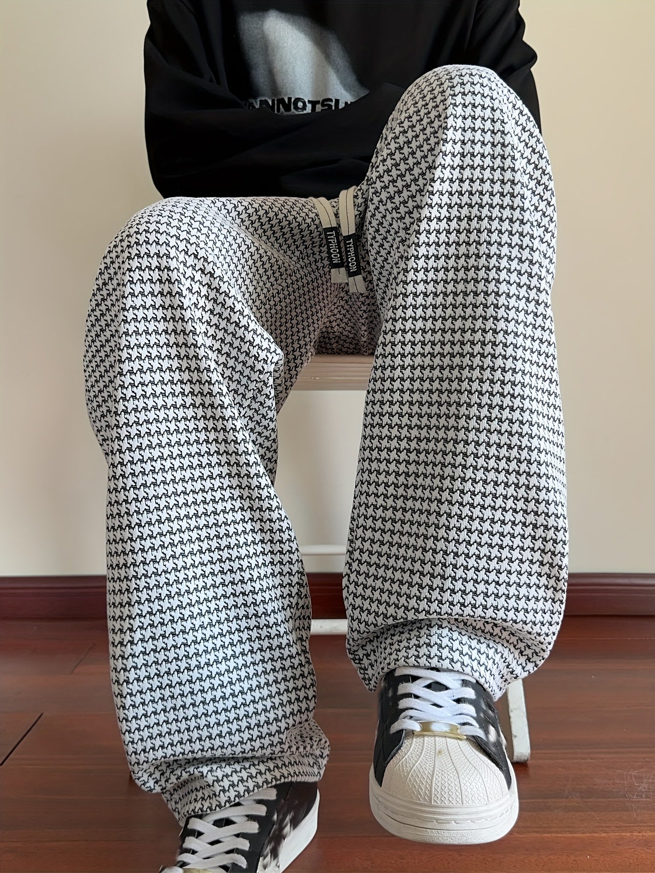 Men's Fashion Casual Sports Pants, Elastic Drawstring Waistband, Textured Fabric, Suitable for Daily Leisure Wear