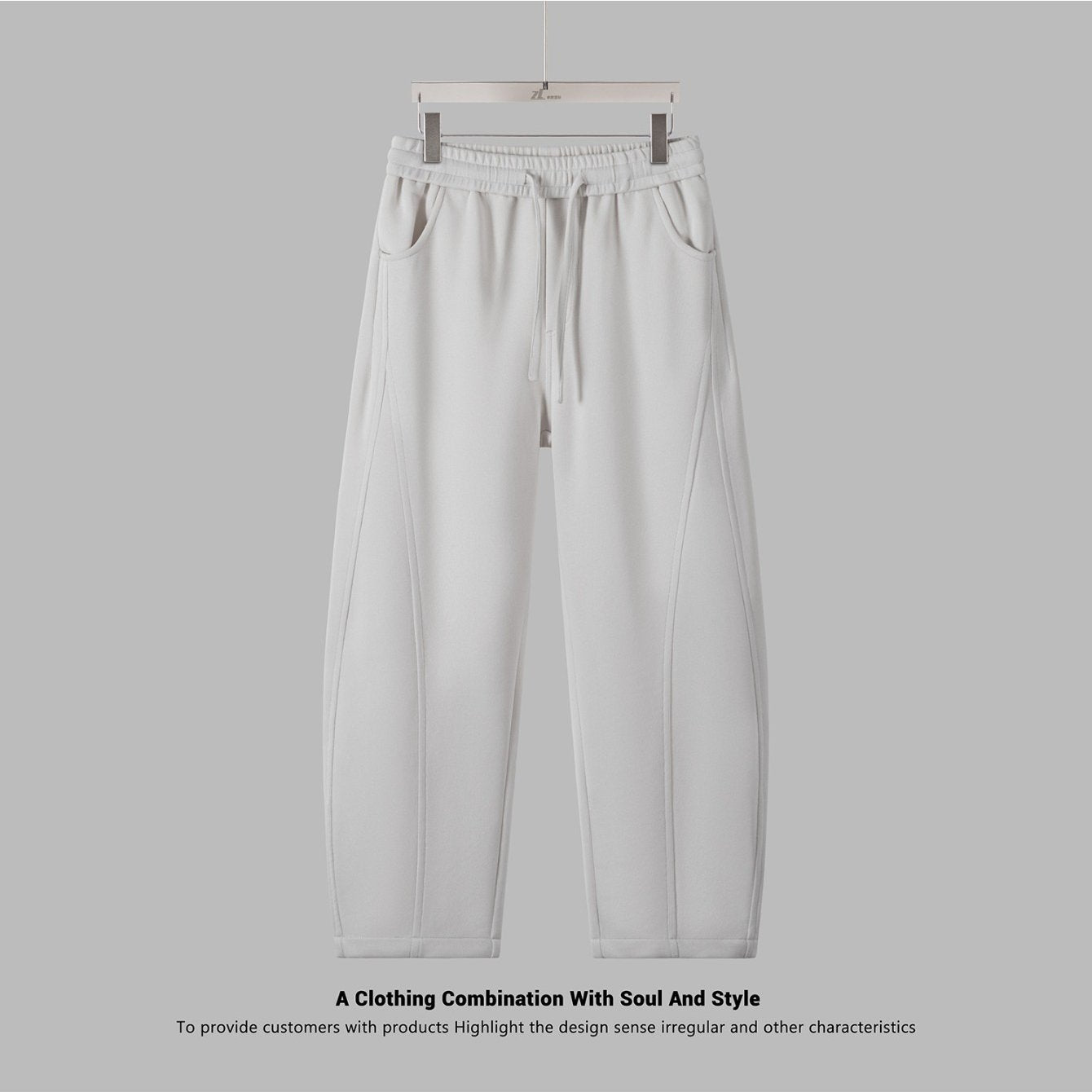 Men'S Loose Wide-Leg Solid Color Versatile Drawstring Elastic Waist Sports Casual Sweatpants | Non-Stretch Fabric