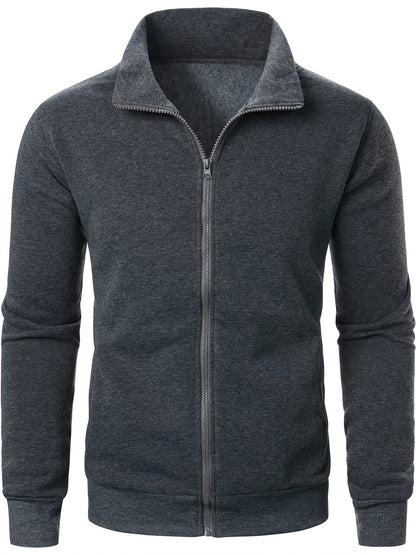 Men'S Stylish And Warm Sports Casual Thickened Long-Sleeve Zip-Up Jacket with a Stand Collar for Autumn And Winter