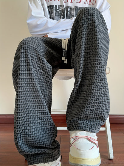 Men's Fashion Casual Sports Pants, Elastic Drawstring Waistband, Textured Fabric, Suitable for Daily Leisure Wear