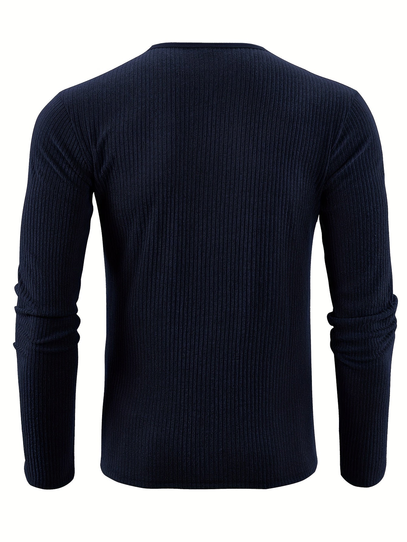 Men'S Solid Color Vertical Striped Stylish Henley Shirt with Four Buttons, Breathable, Comfortable, And Versatile