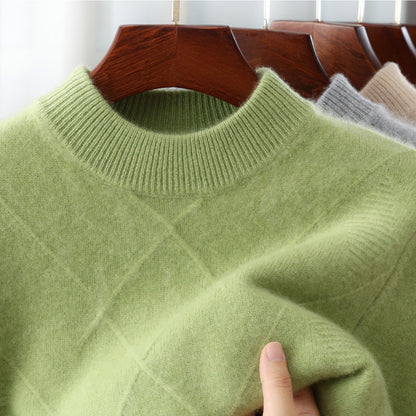 Men'S 100% Velvet Mock Neck Sweater | Thickened, Casual Knit Top for Fall\Winter, Loose Fit, Long Sleeve, Polyester Lined