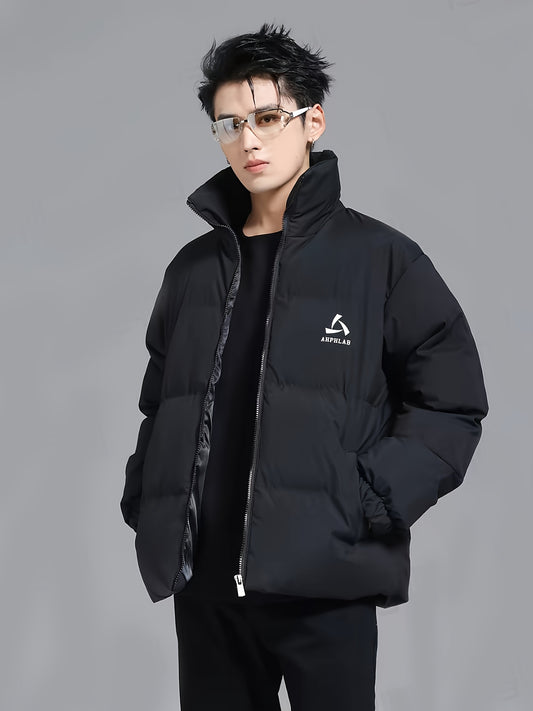 Men's Padded Jackets Winter Full Zipper Outwear Casual Windproof Bomber Varsity Coat