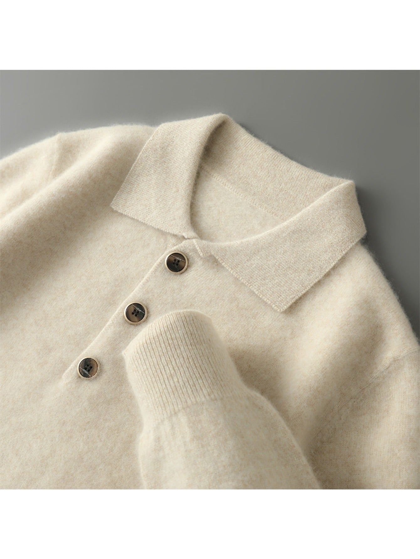 Mens 100% Polo Knit Shirt | Button Collar, Relaxed Fit, Business Casual, Premium Soft Thermal Comfort