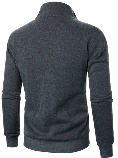 Men'S Stylish And Warm Sports Casual Thickened Long-Sleeve Zip-Up Jacket with a Stand Collar for Autumn And Winter