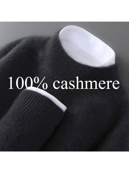 100% Pure Men'S Thickened Turtleneck Sweater with Raglan Sleeves, Loose Fit, Suitable for Business Casual, Solid Color Knitted Base Layer Top.