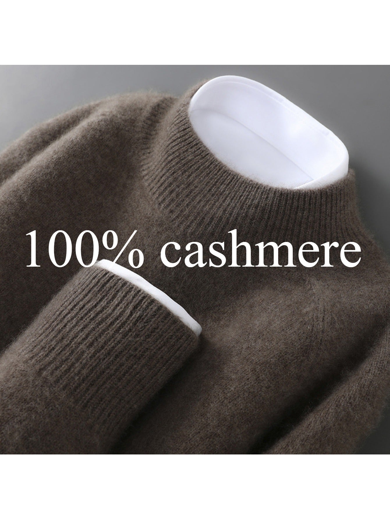 100% Pure Men'S Thickened Turtleneck Sweater with Raglan Sleeves, Loose Fit, Suitable for Business Casual, Solid Color Knitted Base Layer Top.