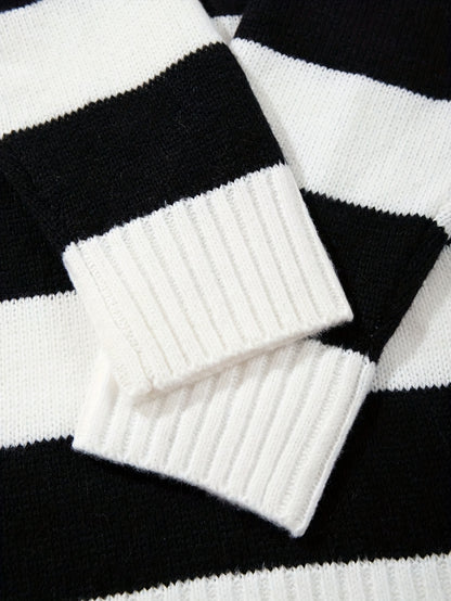 Men'S Casual Striped Crew Neck Pullover | Long Sleeve, Rib-Knit, Loose Fit, Perfect for Fall\Winter