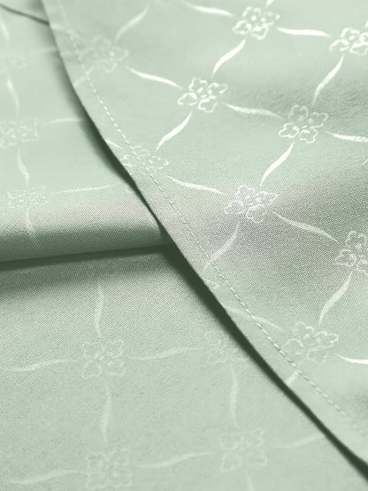 Long Sleeve Solid Color Business Formal Dress Shirt, Green Menswear Designer Luxury