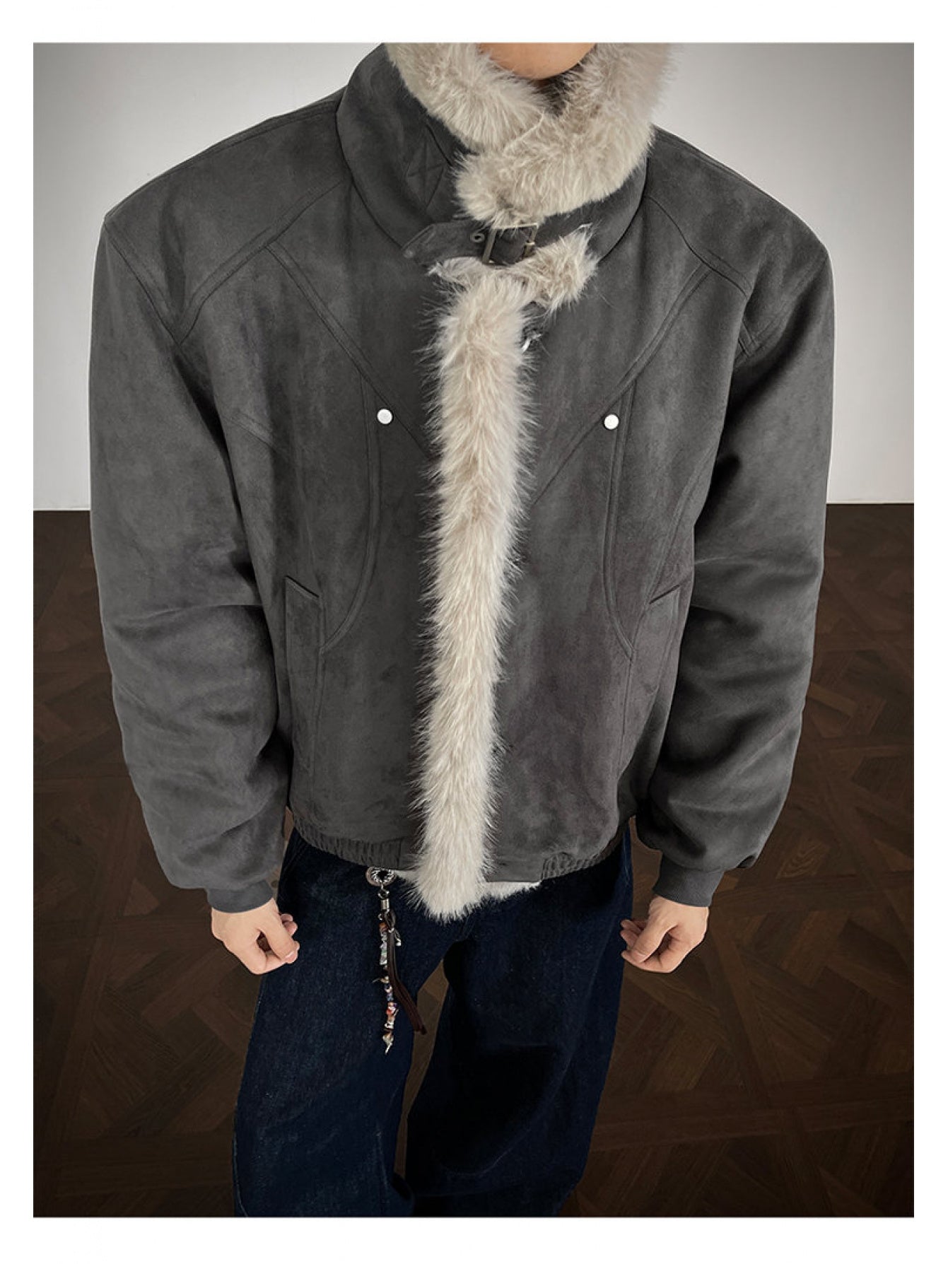 Winter Warm Windproof Padded Jacket with Fur Collar - Loose Fit Thickened Coat, Stand Collar Zipper Front Closure, Machine Washable Casual Outerwear for Cold Weather