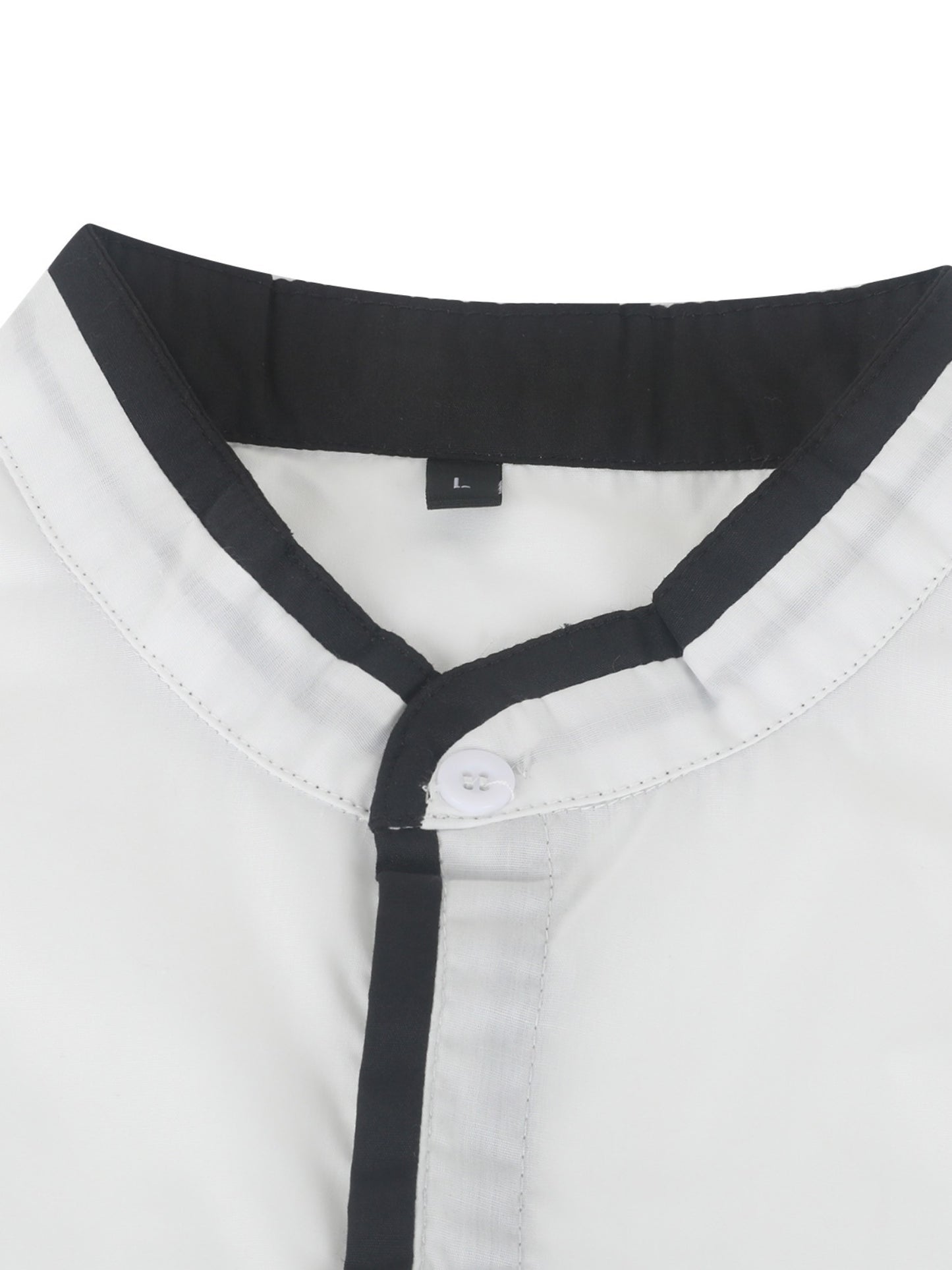 Precise Stand Collar Men'S Dress Shirt | No Wrinkle, Button Up, Fashionable Casual Attire, Comfortable, Regular Fit, Solid Color, Long Sleeve