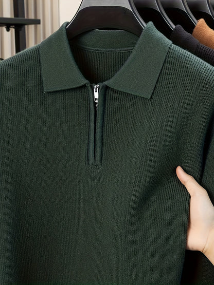 Men'S Heavyweight Thick Sweater | Slim-Fit Long Sleeve, Square Neck & Drop Shoulder Design, Elegant & Durable Knitwear for Autumn\Winter