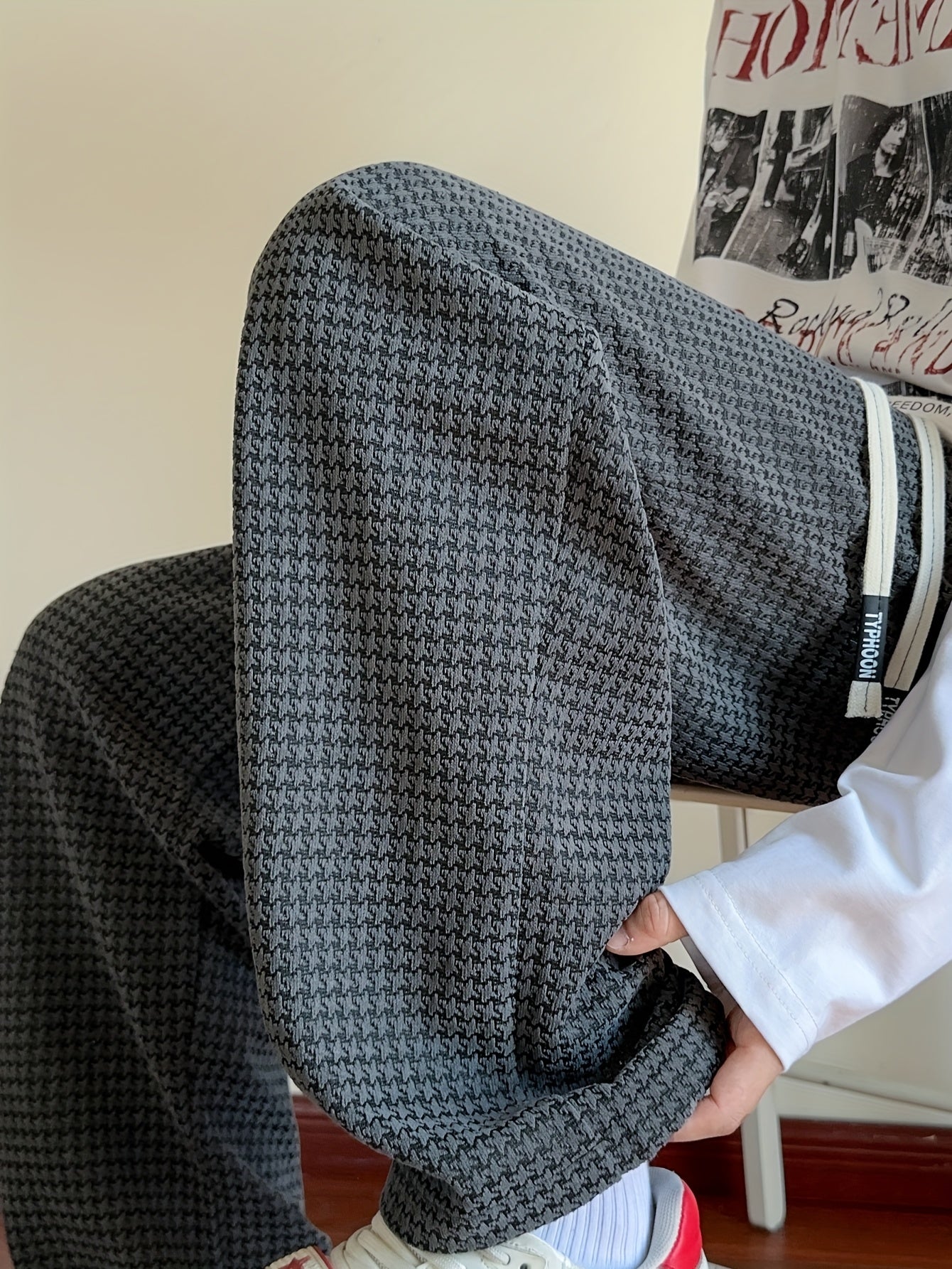 Men's Fashion Casual Sports Pants, Elastic Drawstring Waistband, Textured Fabric, Suitable for Daily Leisure Wear