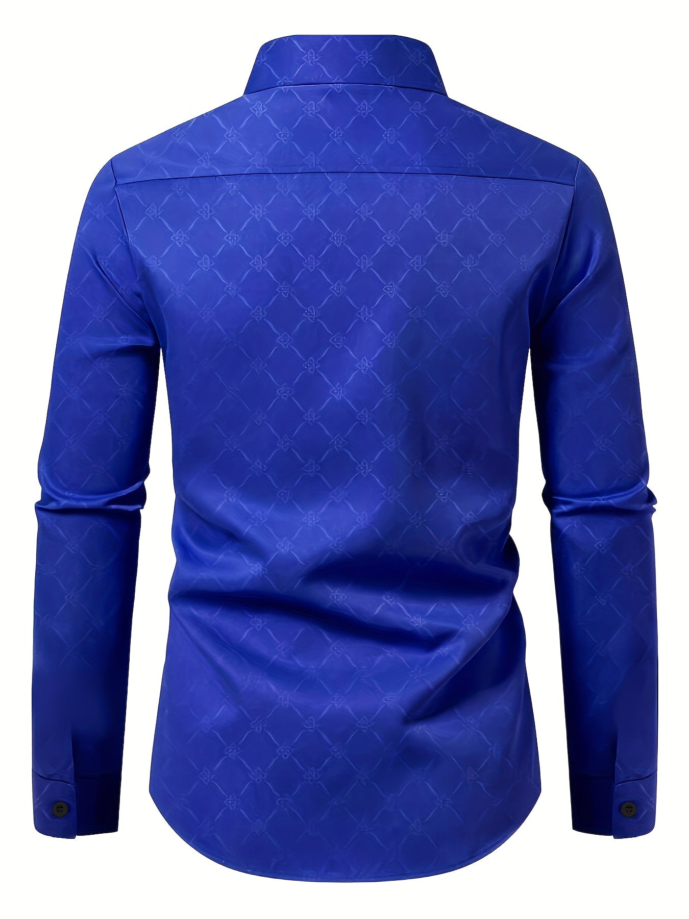 Long Sleeve Solid Color Business Formal Dress Shirt, Long Sleeve Men's Shirt, Royal  Dress Shirt, Luxury Men's Shirt