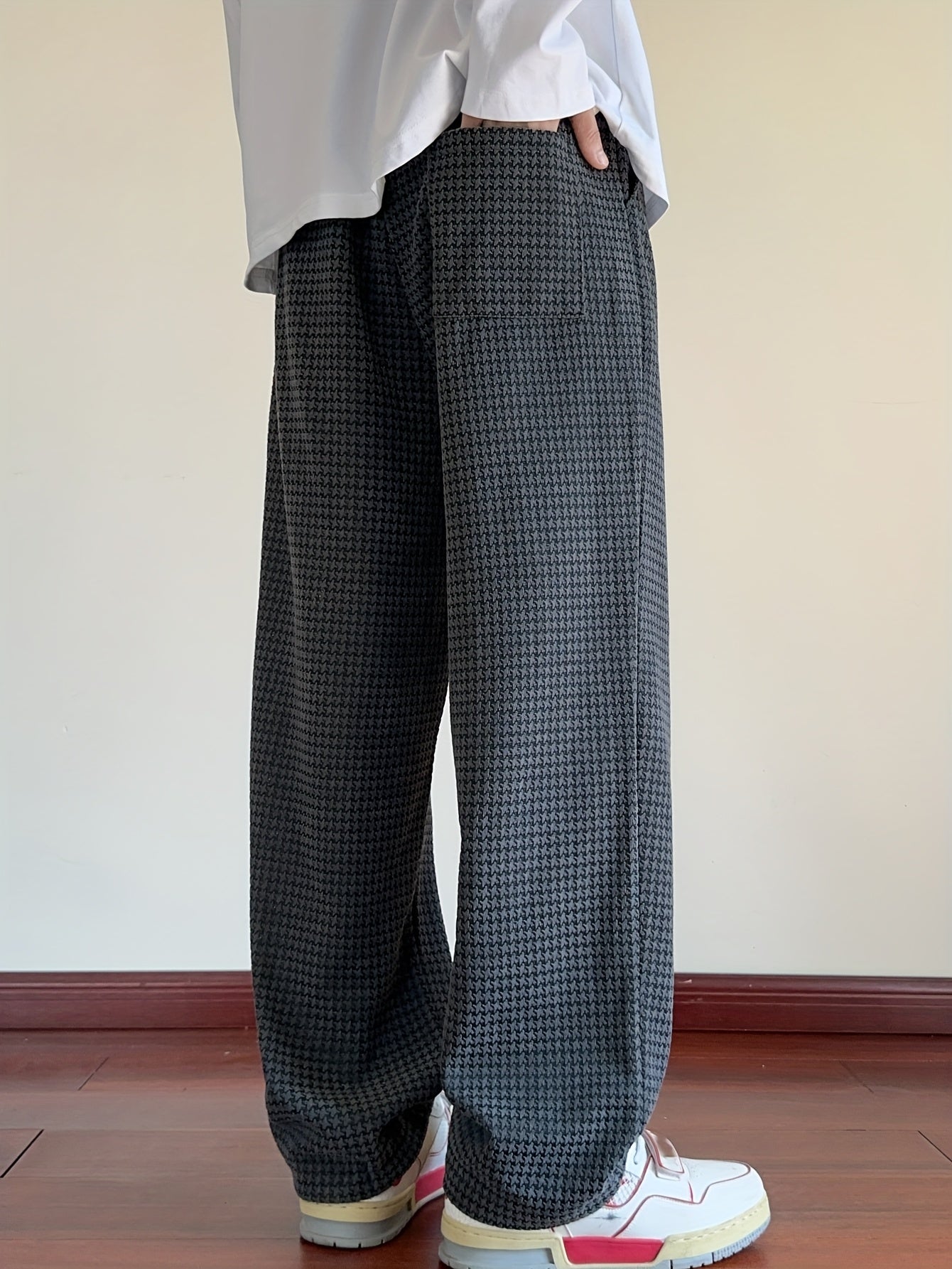 Men's Fashion Casual Sports Pants, Elastic Drawstring Waistband, Textured Fabric, Suitable for Daily Leisure Wear