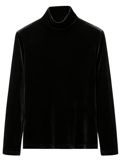 Men'S High Neck Long Sleeved T Shirt And Style Casual And Versatile Base Layer Top, Plus Size