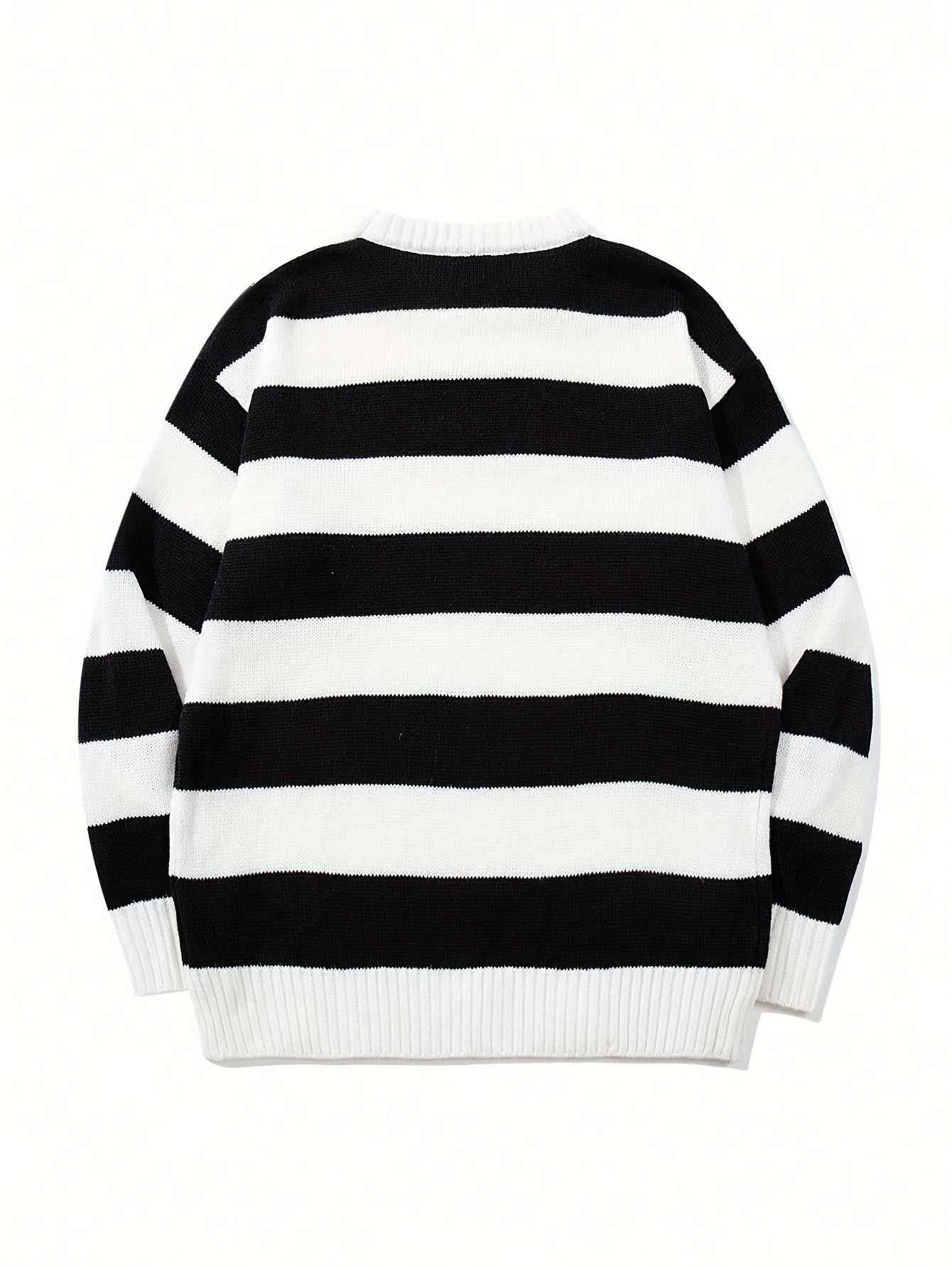 Men'S Casual Striped Crew Neck Pullover | Long Sleeve, Rib-Knit, Loose Fit, Perfect for Fall\Winter