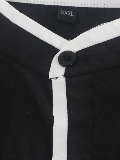 Precise Stand Collar Men'S Dress Shirt | No Wrinkle, Button Up, Fashionable Casual Attire, Comfortable, Regular Fit, Solid Color, Long Sleeve