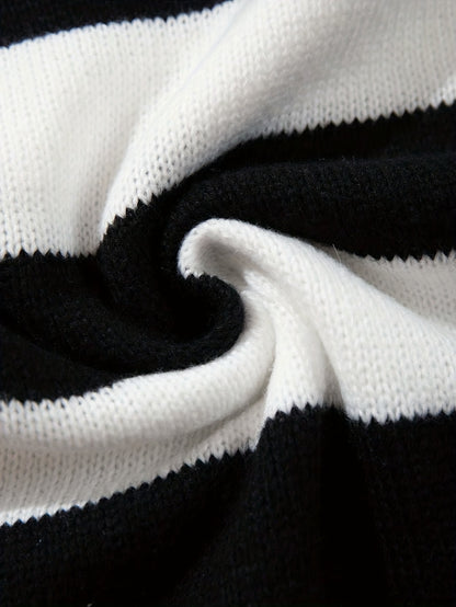 Men'S Casual Striped Crew Neck Pullover | Long Sleeve, Rib-Knit, Loose Fit, Perfect for Fall\Winter