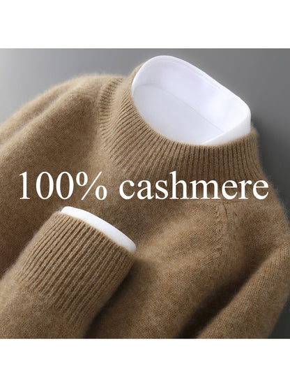 100% Pure Men'S Thickened Turtleneck Sweater with Raglan Sleeves, Loose Fit, Suitable for Business Casual, Solid Color Knitted Base Layer Top.