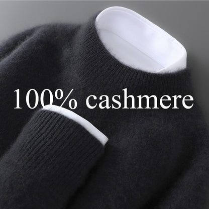 100% Pure Men'S Thickened Turtleneck Sweater with Raglan Sleeves, Loose Fit, Suitable for Business Casual, Solid Color Knitted Base Layer Top.