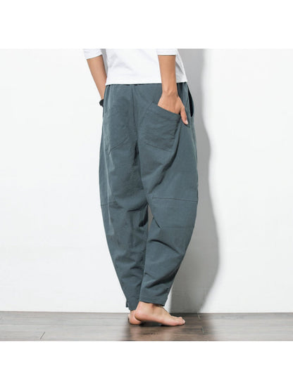 Men's Casual Pants Harem Four Seasons Pants Loose Plus Size Wide Leg Pants Trendy Beach Pants