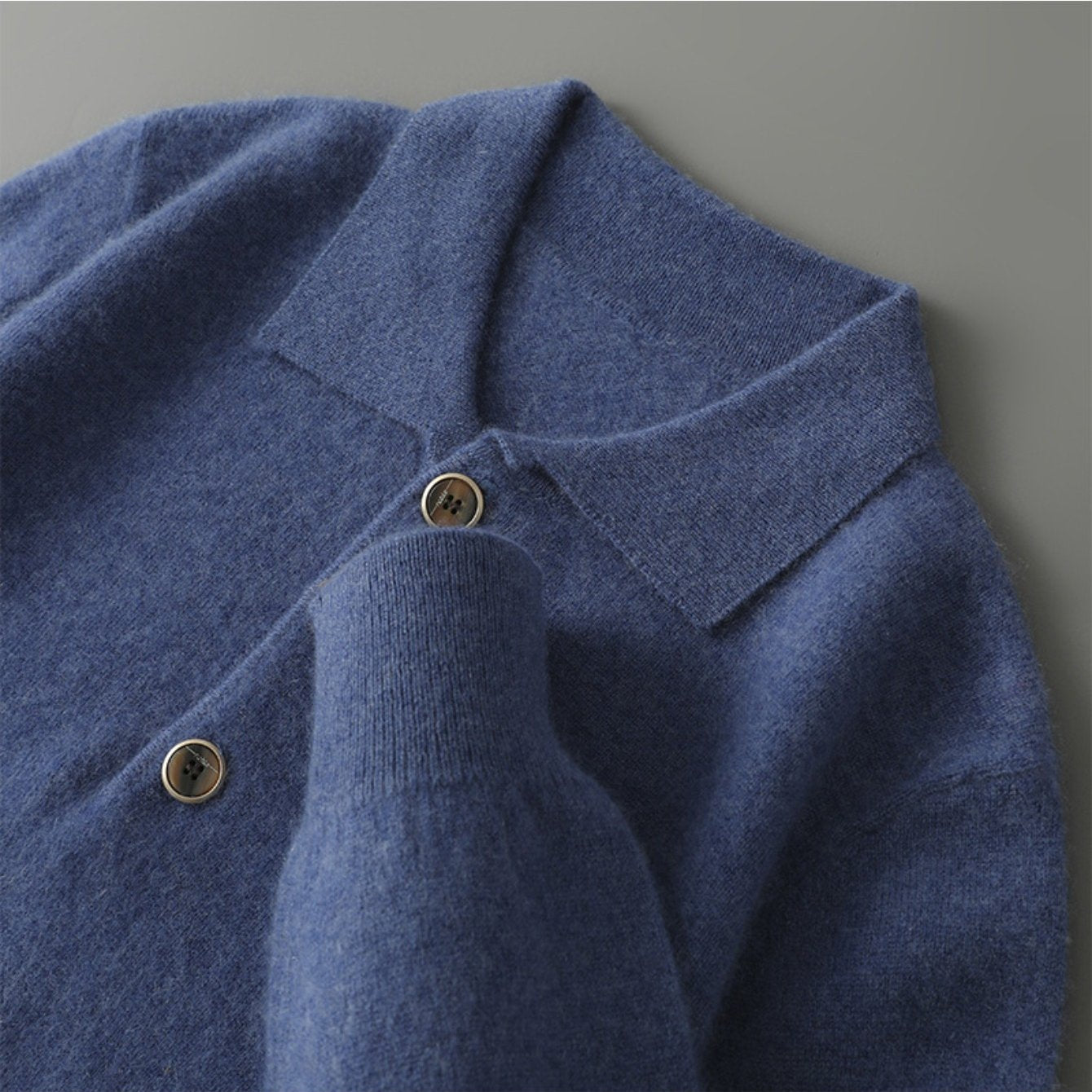 Mens 100% Polo Knit Shirt | Button Collar, Relaxed Fit, Business Casual, Premium Soft Thermal Comfort