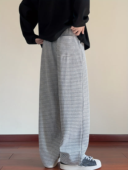 Men's Fashion Casual Sports Pants, Elastic Drawstring Waistband, Textured Fabric, Suitable for Daily Leisure Wear