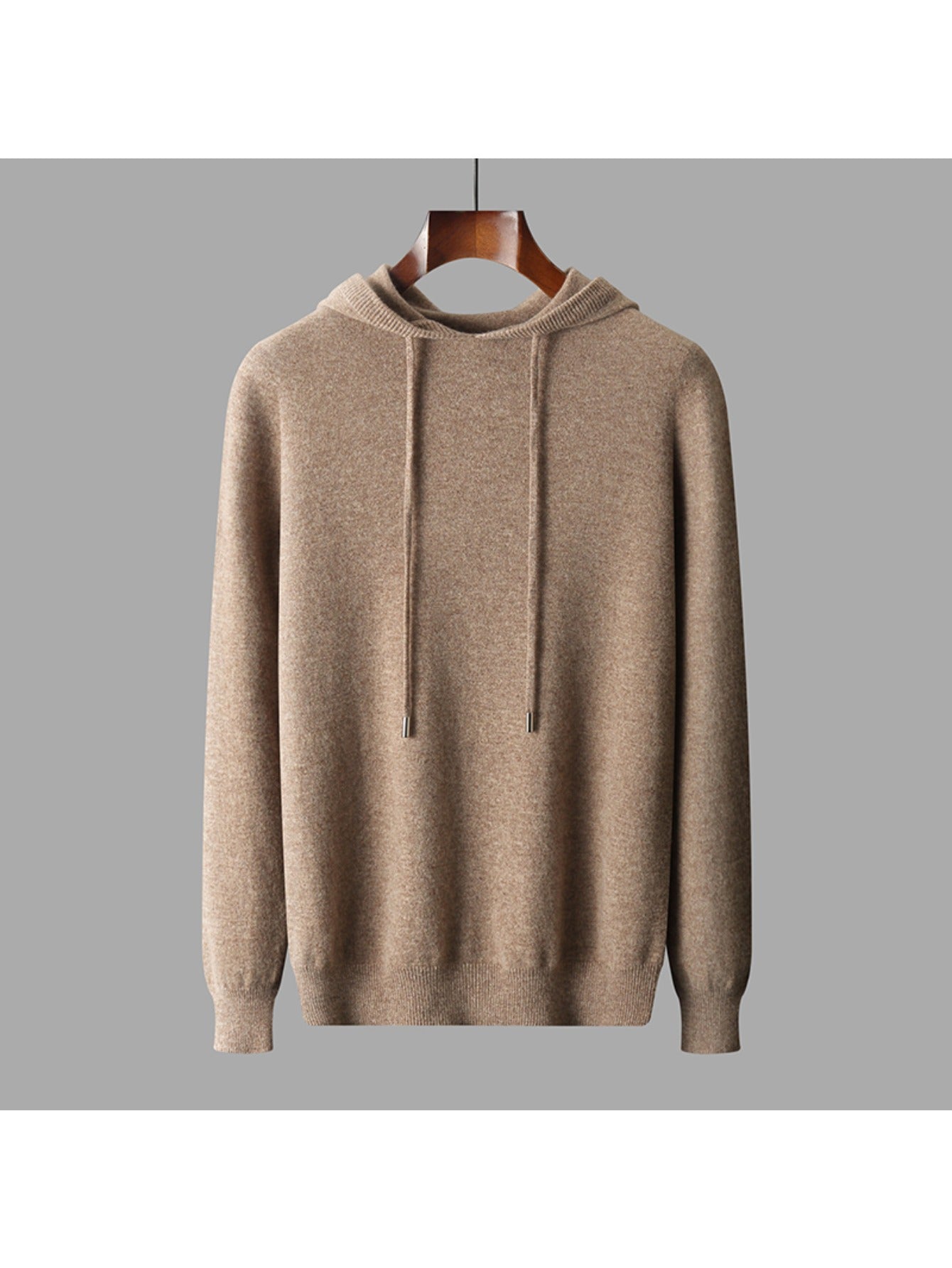 100% Australian Velvet Men'S Thick Solid-Color Hooded Sweater | Luxury Velvet Knit, Casual and Business Wear