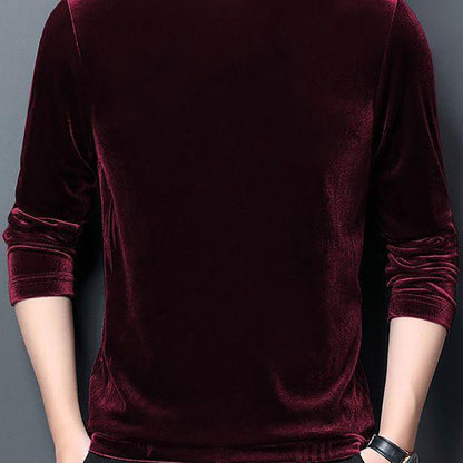 Men'S High Neck Long Sleeved T Shirt And Style Casual And Versatile Base Layer Top, Plus Size