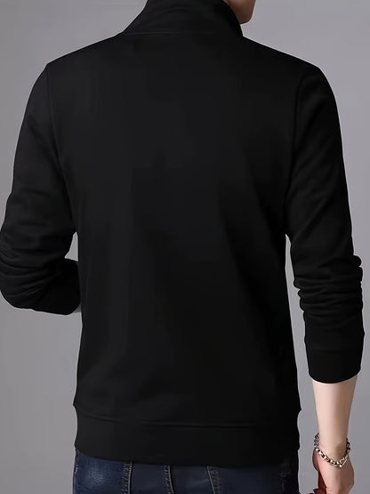Men'S Stylish And Warm Sports Casual Thickened Long-Sleeve Zip-Up Jacket with a Stand Collar for Autumn And Winter