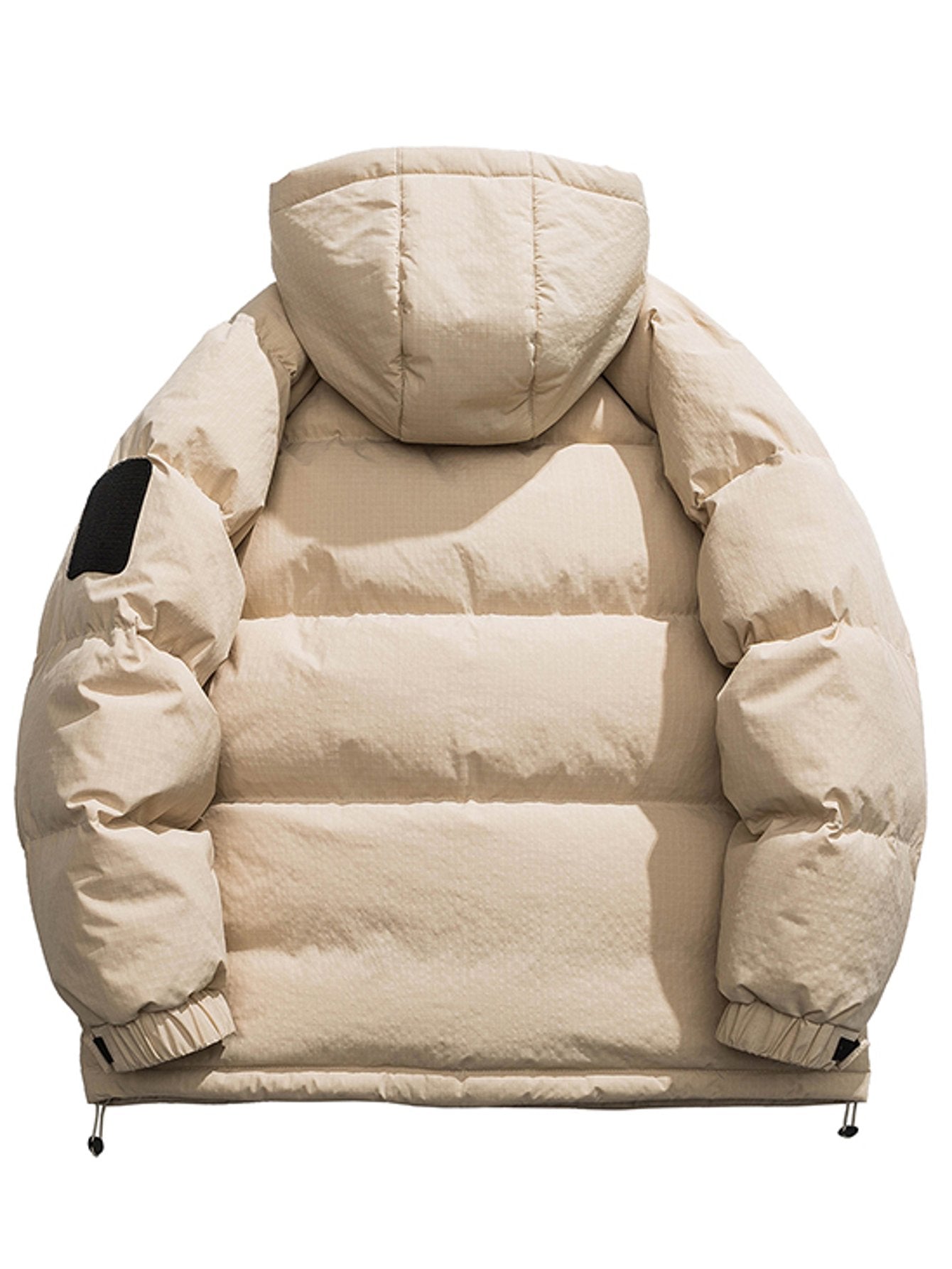 Winter Thickened Duck Down Jacket - Hooded Insulated Coat with Plaid Pattern, Loose Fit & Full-Zip Closure, Long Sleeve Casual Outerwear for Cold Weather | High Quality, Pockets